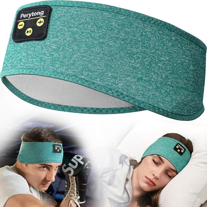 Wireless Sleep Headphones - Bluetooth Sports Headband with Ultra-Thin HD Stereo Speakers for Sleep, Workouts, Jogging, Yoga, Insomnia, Air Travel, and Meditation (Green)