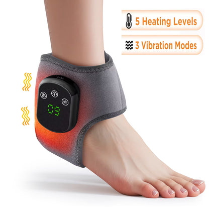 Cordless Heating Ankle Wrist Brace Vibration Massager Electric Hot Compress Massage Ankle Guard Wristband Hand Foot Protector