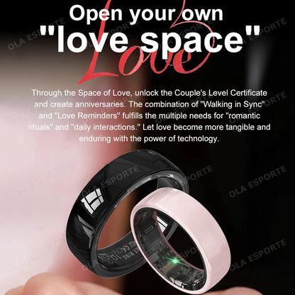 Ceramic Smart Ring with Charging Compartment Heart Rate Blood Oxygen Sleep Monitoring Couple Smart Ring Health Monitor Gift 2026