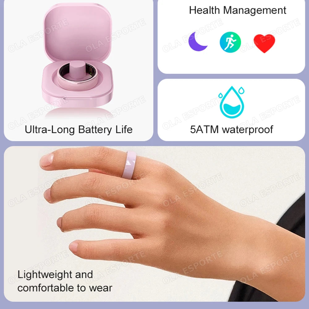 Ceramic Smart Ring with Charging Compartment Heart Rate Blood Oxygen Sleep Monitoring Couple Smart Ring Health Monitor Gift 2026