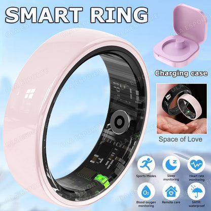 Ceramic Smart Ring with Charging Compartment Heart Rate Blood Oxygen Sleep Monitoring Couple Smart Ring Health Monitor Gift 2026