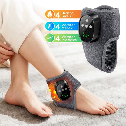 Cordless Heating Ankle Wrist Brace Vibration Massager Electric Hot Compress Massage Ankle Guard Wristband Hand Foot Protector