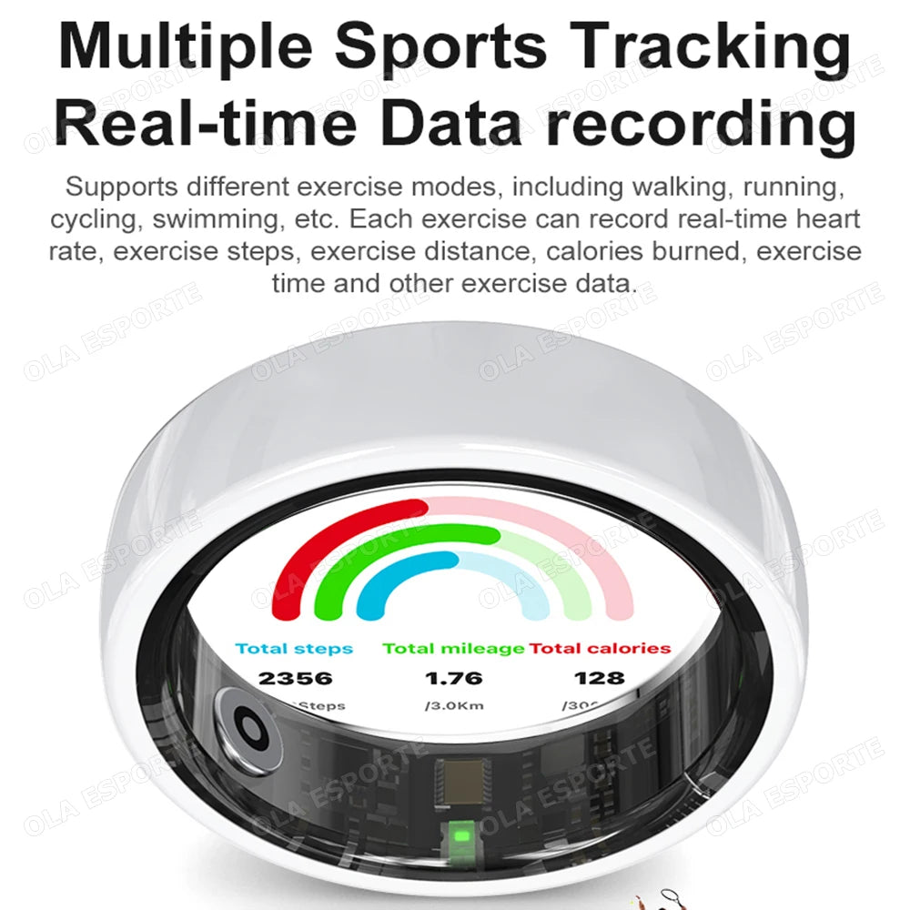 Ceramic Smart Ring with Charging Compartment Heart Rate Blood Oxygen Sleep Monitoring Couple Smart Ring Health Monitor Gift 2026